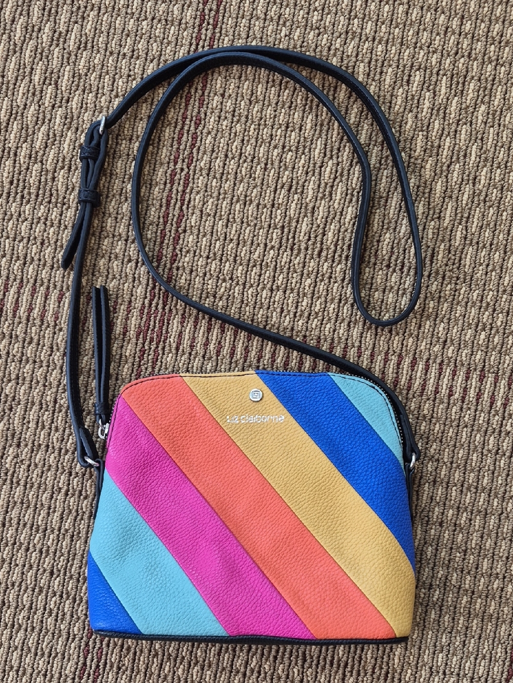 Liz Claiborne Monica Rainbow Crossbody Bag New